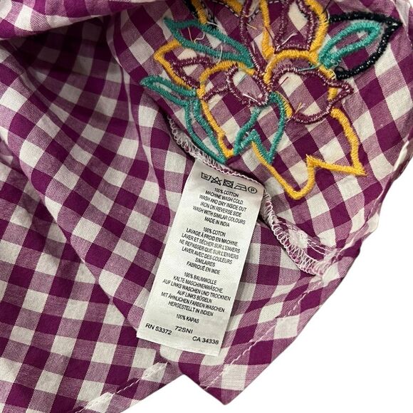 French Connection Vivid Viola Adla Gingham Smock Top S - Picture 5 of 5